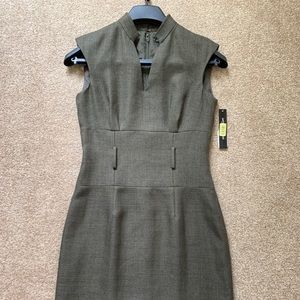Antonio Melani Olive Herringbone Midi Dress - 2
